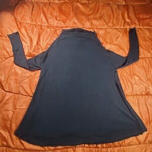 We The Free Black Ribbed Open Back Turtleneck Sweater Size Medium Boho Cutout FP